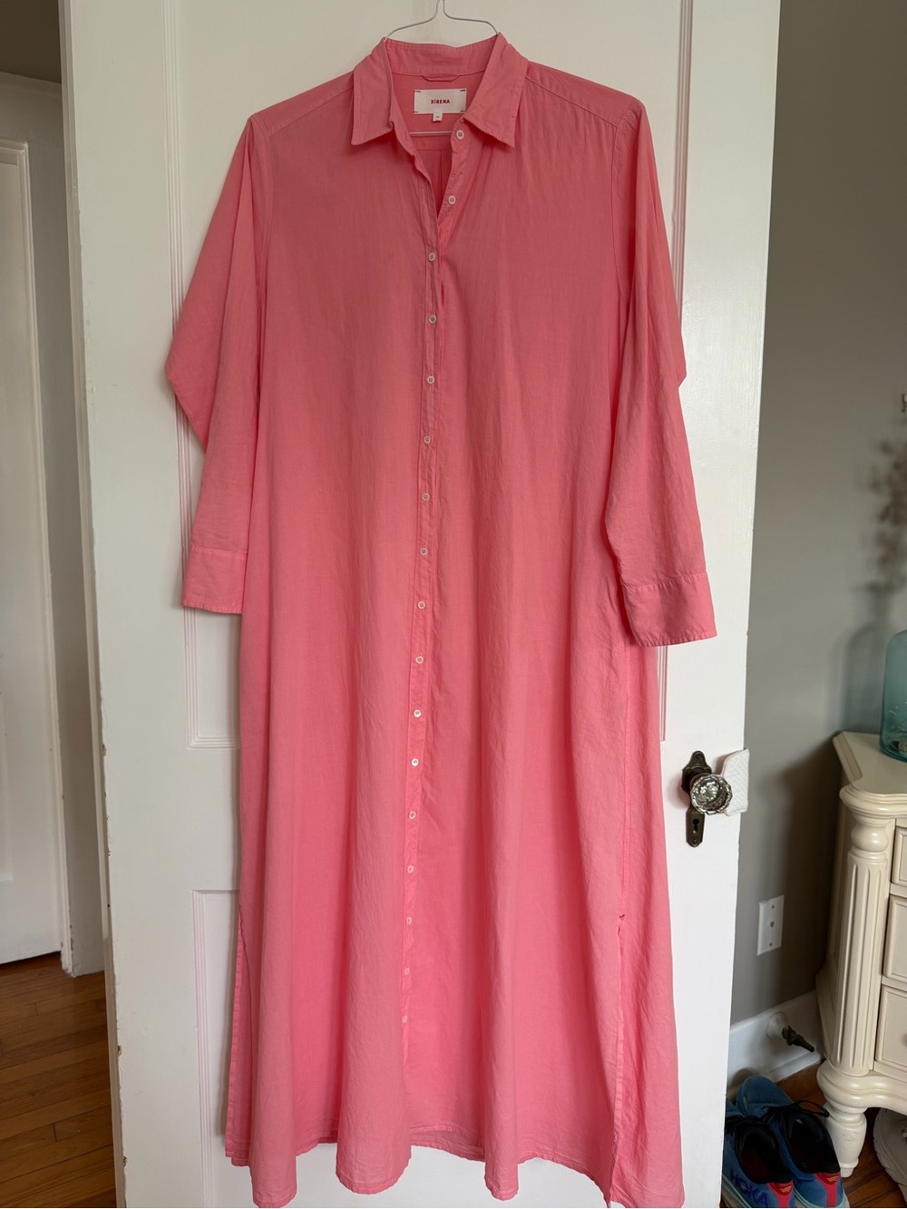 XiRENA NWOT Button-Down Maxi Shirtdress in Coral